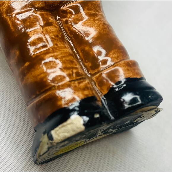 Made In Japan Figurine Boy with Dog MCM Green Shirt Brown Hair Pants Vintage - Picture 7 of 9